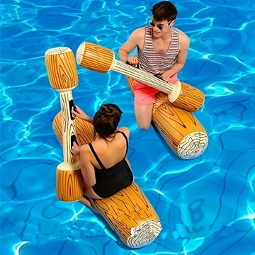 Inflatable Log Rafts Battle Game – Fun Pool Float Set for Adults & Kids | Pool Party Water Toy | Summer Outdoor Play