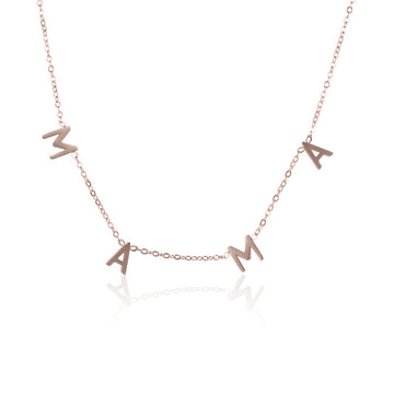 S925 Sterling Silver "MAMA" & "MOM" Letter Necklace – Personalized Gift for Mother’s Day