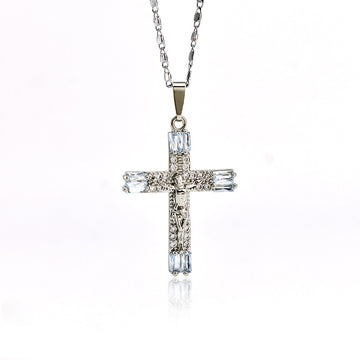 Jesus Cross Pendant Necklace β Gold/Silver/Rainbow | Retro Religious Jewelry for Men & Women