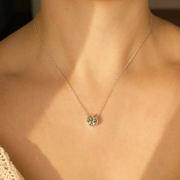 Minimalist Birthstone Necklace – May Emerald Green Pendant for Women, S925 Sterling Silver/Gold Plated, Personalized Jewelry Gift