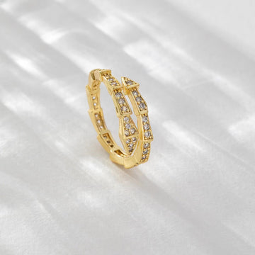 Snake Wrap Ring β Adjustable Gold & Silver CZ Statement Ring | Serpent Jewelry for Women