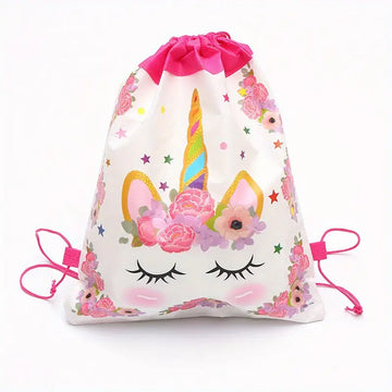 12 PCS Unicorn Drawstring Bags - 34x27cm Party Favor Bags for Kids’ Birthday and Celebrations