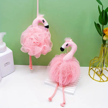 1PC/6PCS Cute Flamingo Shower Sponge - Soft Bath Loofah for Kids & Adults, Fun Flamingo Bath Puff, Pink Bath Sponge for Relaxing Showers