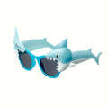 Fun Shark Sunglasses with Unique Design for Adults and Kids - Blue with Shark Fins