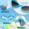 Detailed view of shark sunglasses, featuring sturdy frame and UV protection lenses