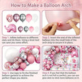 how to make a balloon arch for baby shower with pink and silver balloon kit