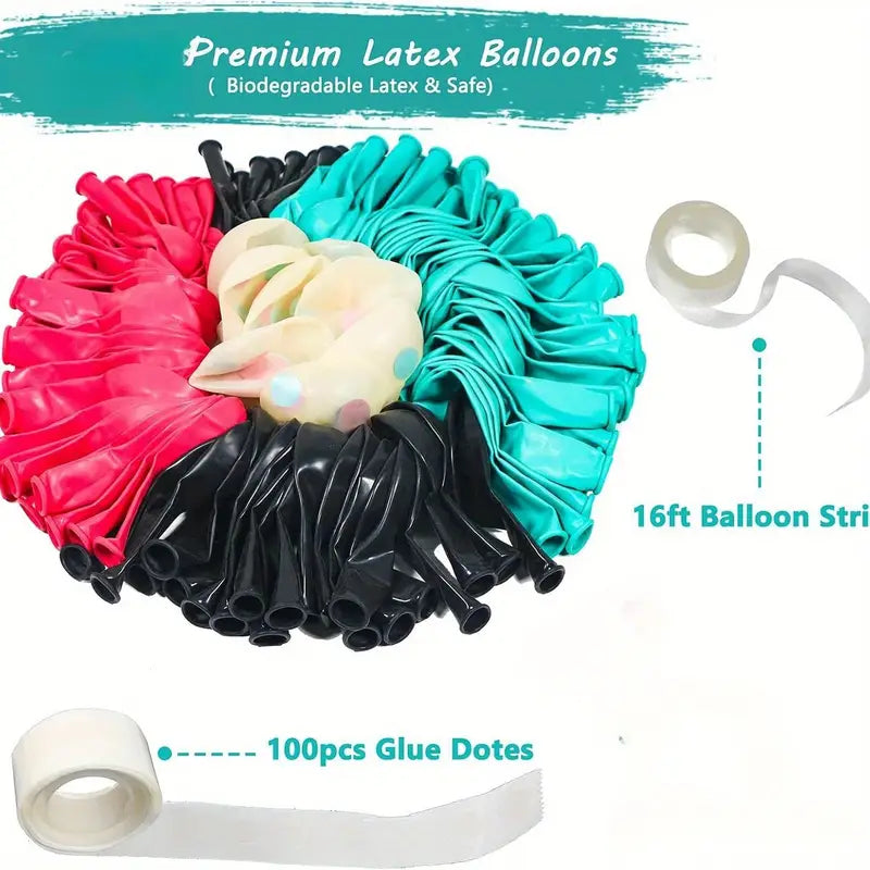 premium latex balloon kit for music party with balloon strip and glue dots
