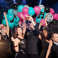 karaoke night or concert party balloon arch kit with foil music notes