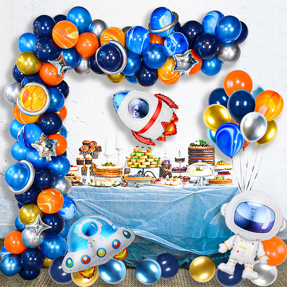 One Set Astronaut Themed Balloon Garland Kit (5 Styles Option) - Perfect for Space-Themed Parties, Kids Birthdays, and Astronaut Decor