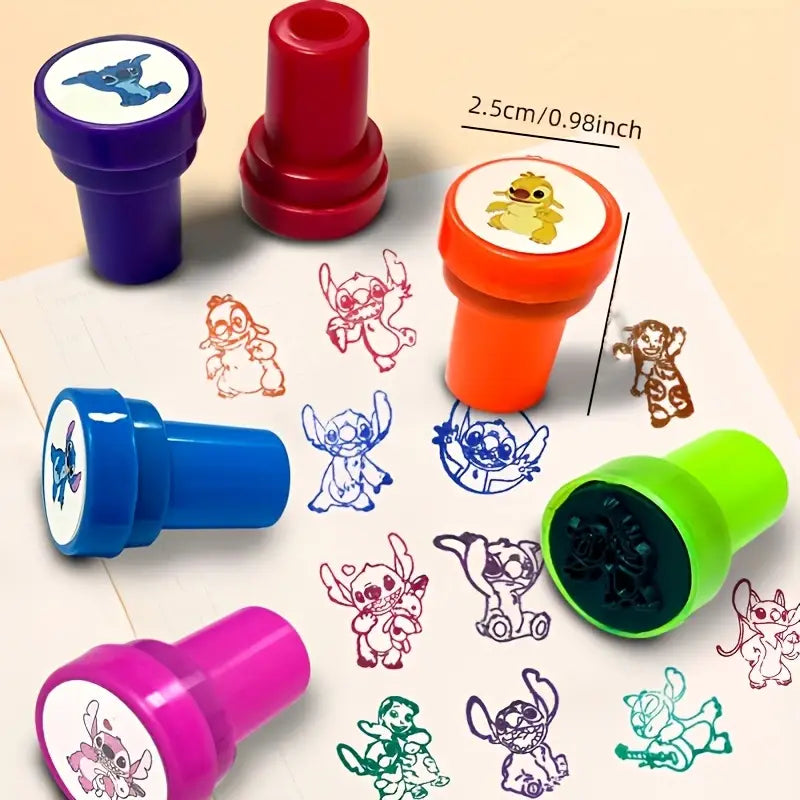 Cartoon stampers for kids with 0.98-inch diameter, featuring fun designs and no-mess use.