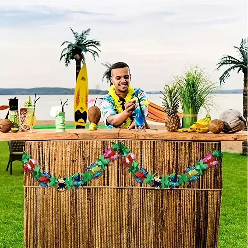 Hawaiian Tropical Luau Party Decorations – 3-Pack Artificial Flower Garland for Summer Beach, Birthday, and Wedding Party Decor