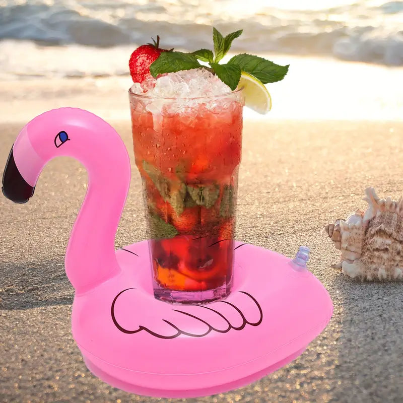 Inflatable Flamingo Drink Holder - Floating Cup Holder for Pool, Beach, and Party Fun | Pack of 15