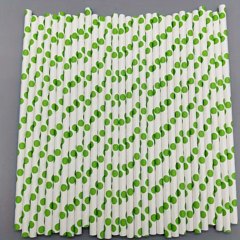 100/300PCS Mixed Color Green Paper Straws - Biodegradable & Stylish Drinking Straws for Parties, Weddings, and Everyday Use - Pack of 300PCS, 7.75 inches