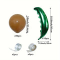 brown latex balloons and green foil palm leaves for DIY palm tree balloon setup
