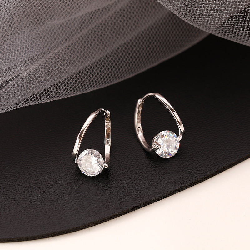 Minimalist Gold CZ Hoop Earrings – Classic Everyday Huggie Earrings for Women