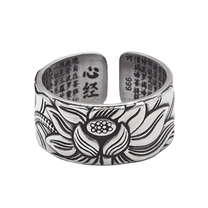Lotus Sutra Ring – Vintage Adjustable Buddhist Ring | Copper Non-Tarnish