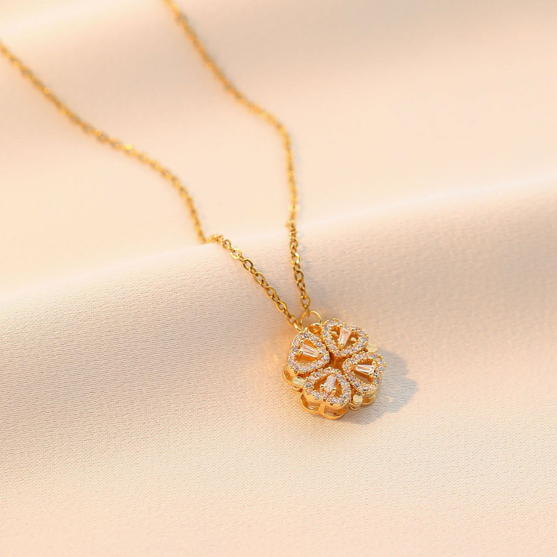 2-in-1 Clover & Crown Bead Necklace – Gold, Silver & Rose Gold Plated