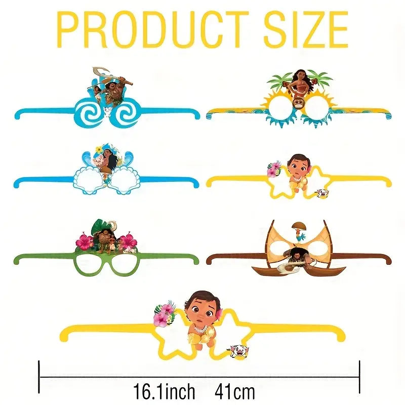 Moana glasses size chart, measuring approximately 16.1 inches (41 cm).