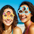 Colorful party glasses featuring Moana characters for themed events and birthday parties.