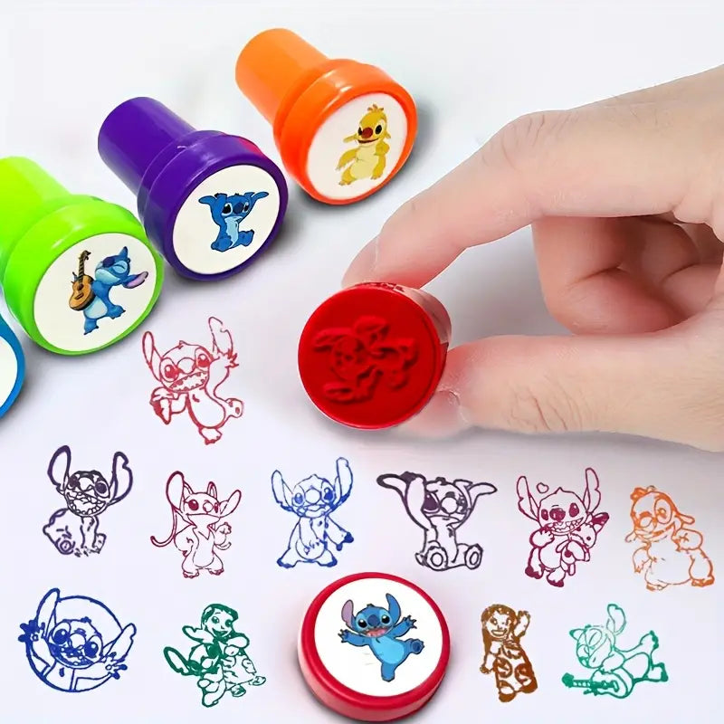 Kids' cartoon ink stamp set for creative projects and party favor bags.