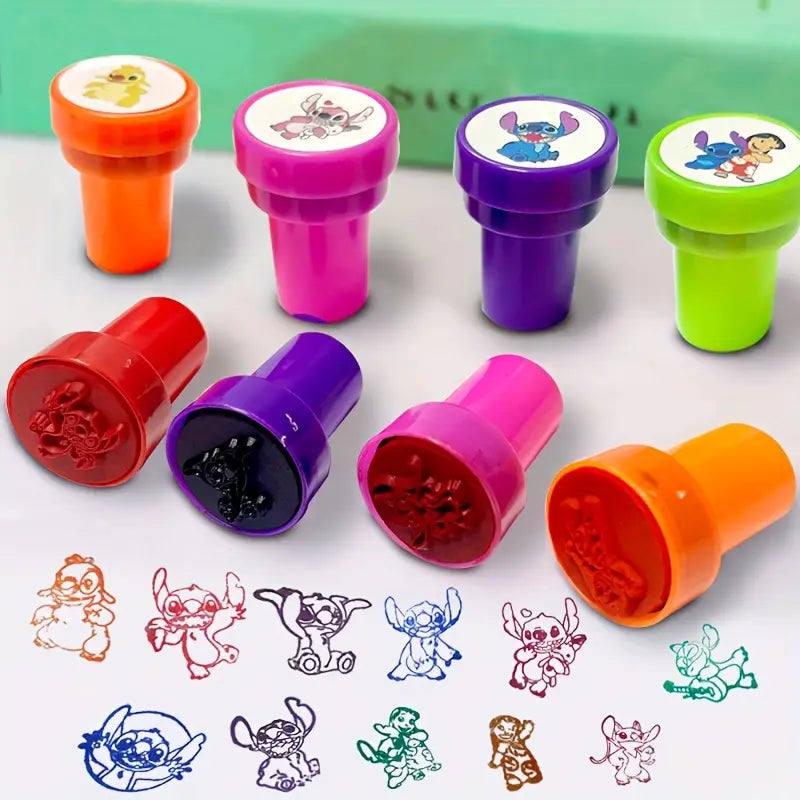 Bright and colorful self-inking stamps featuring fun animated characters.