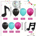 musical note foil balloon decoration set with colorful latex and confetti balloons